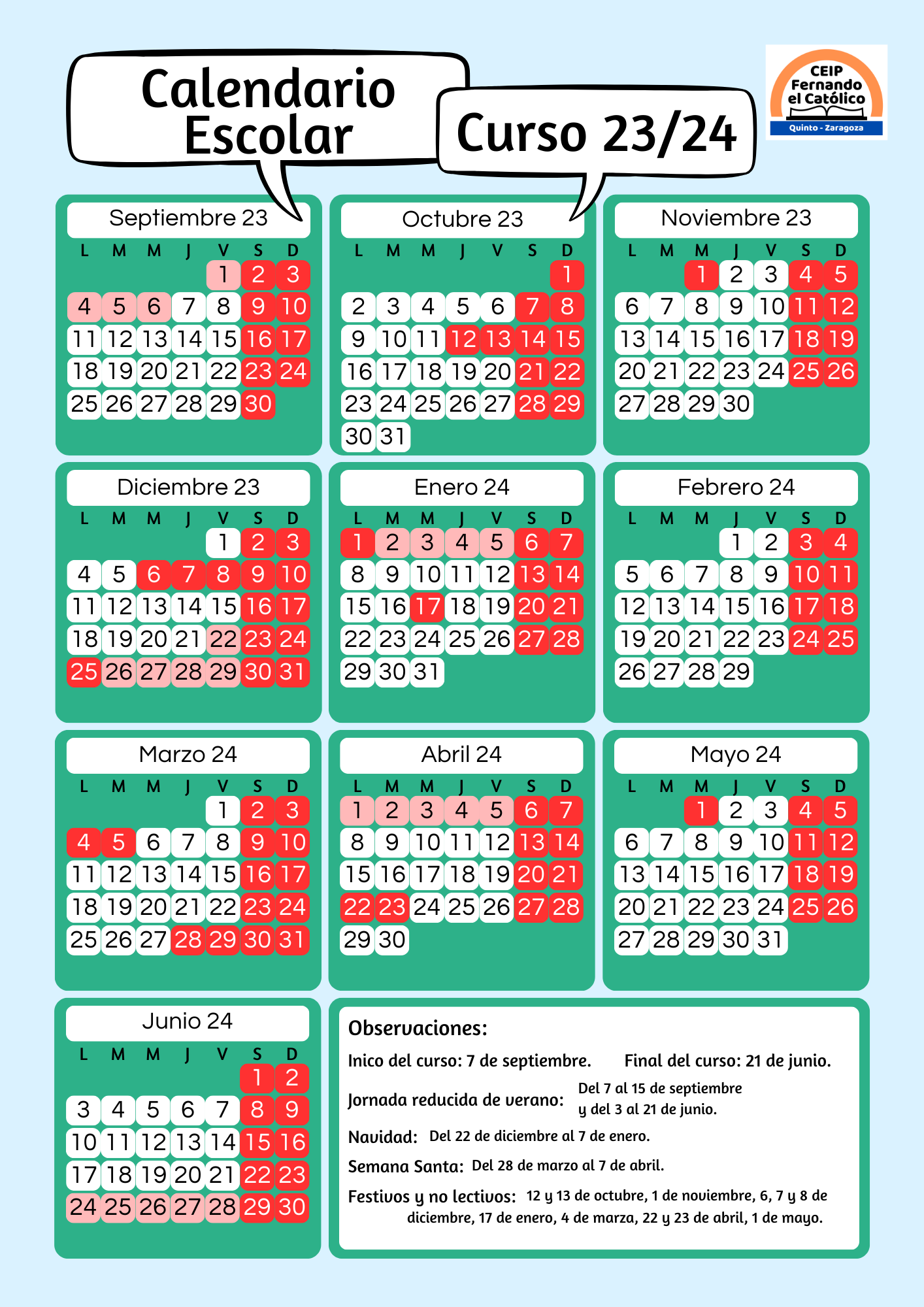 Calendario f colegios 6